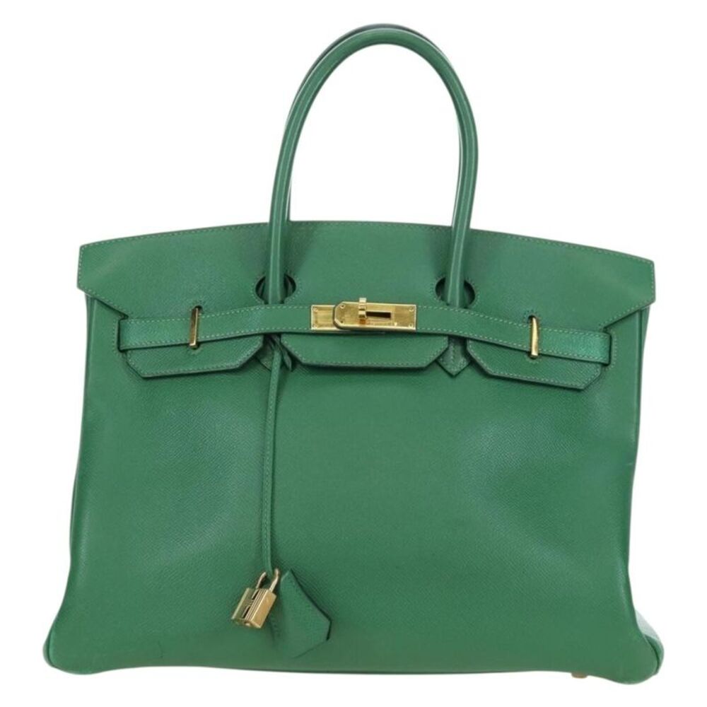 Hermes Birkin Green Togo With Gold Hardware Green Leather Handbag